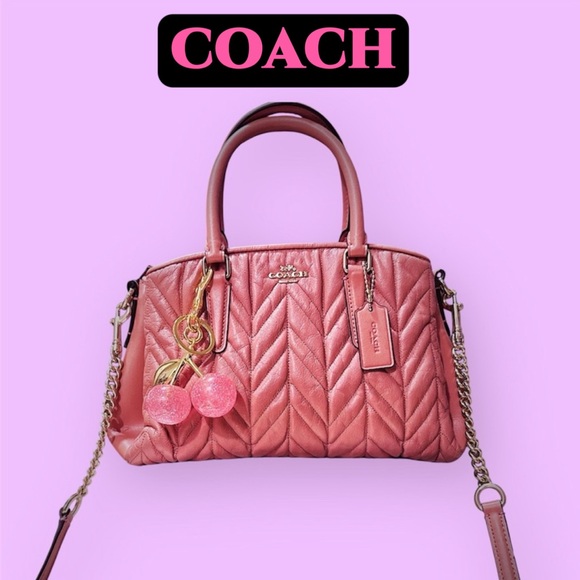 Coach soho shoulder bag Quilted Pink Satchel small crossbody bag tote bag - Picture 5 of 17